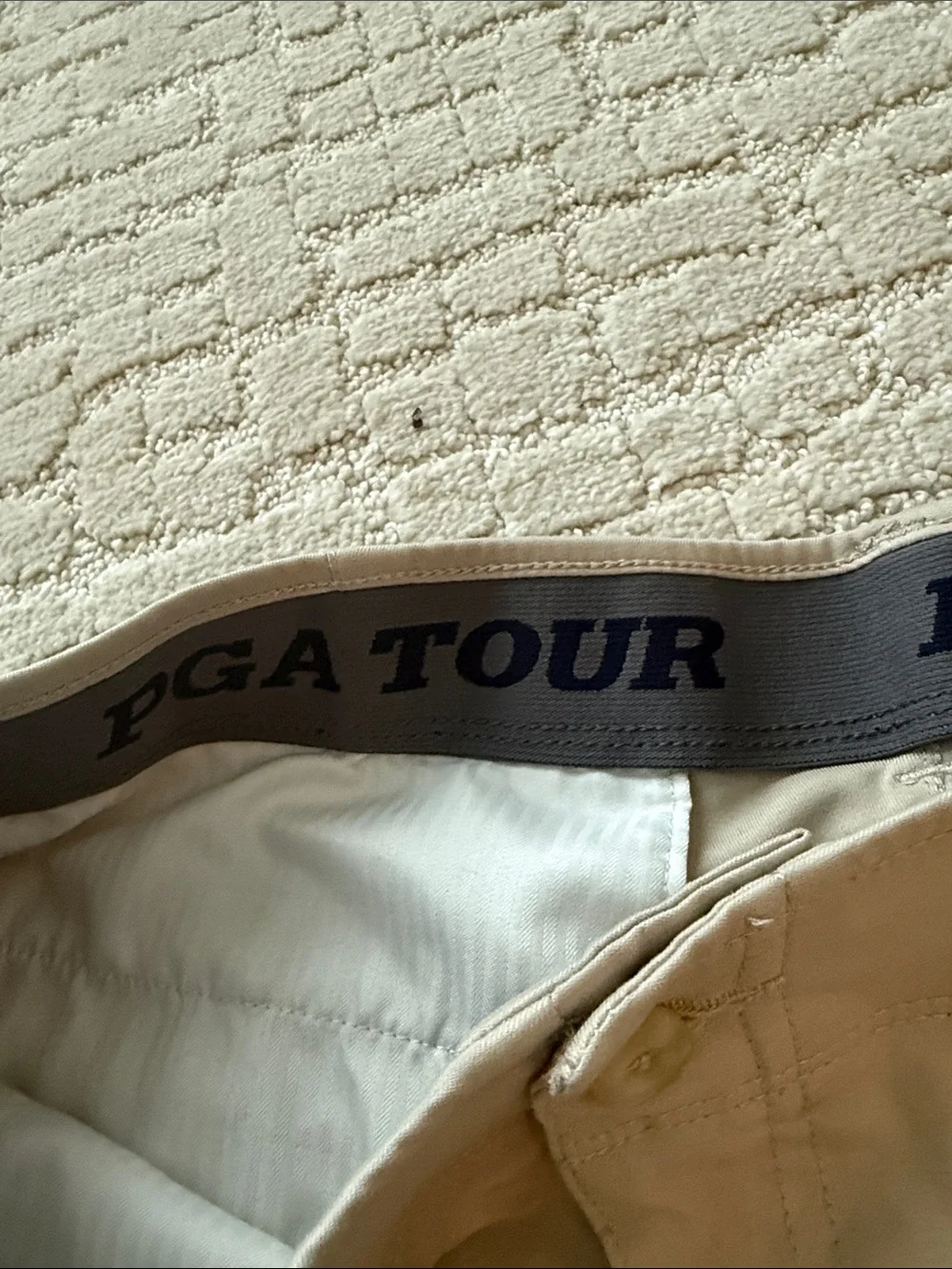 PGA Tour Men's Khaki Flat-Front Golf Shorts